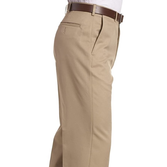 (1739) Haggar Men's Cool 18 Stria Hidden Expandable Waistband Plain Front Pant - Picture 3 of 8